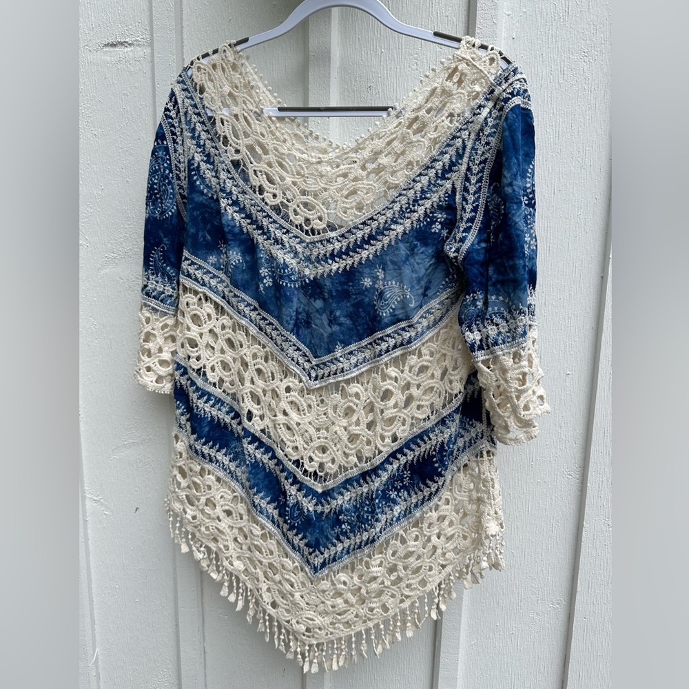 Swimsuit Coverup - White & Blue from Santorini